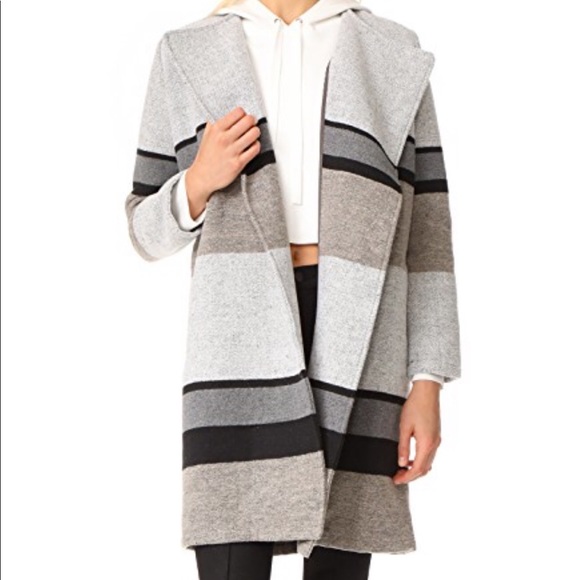 cupcakes & cashmere Jackets & Blazers - Cupcakes and Cashmere Allesa Oatmeal Striped Coat